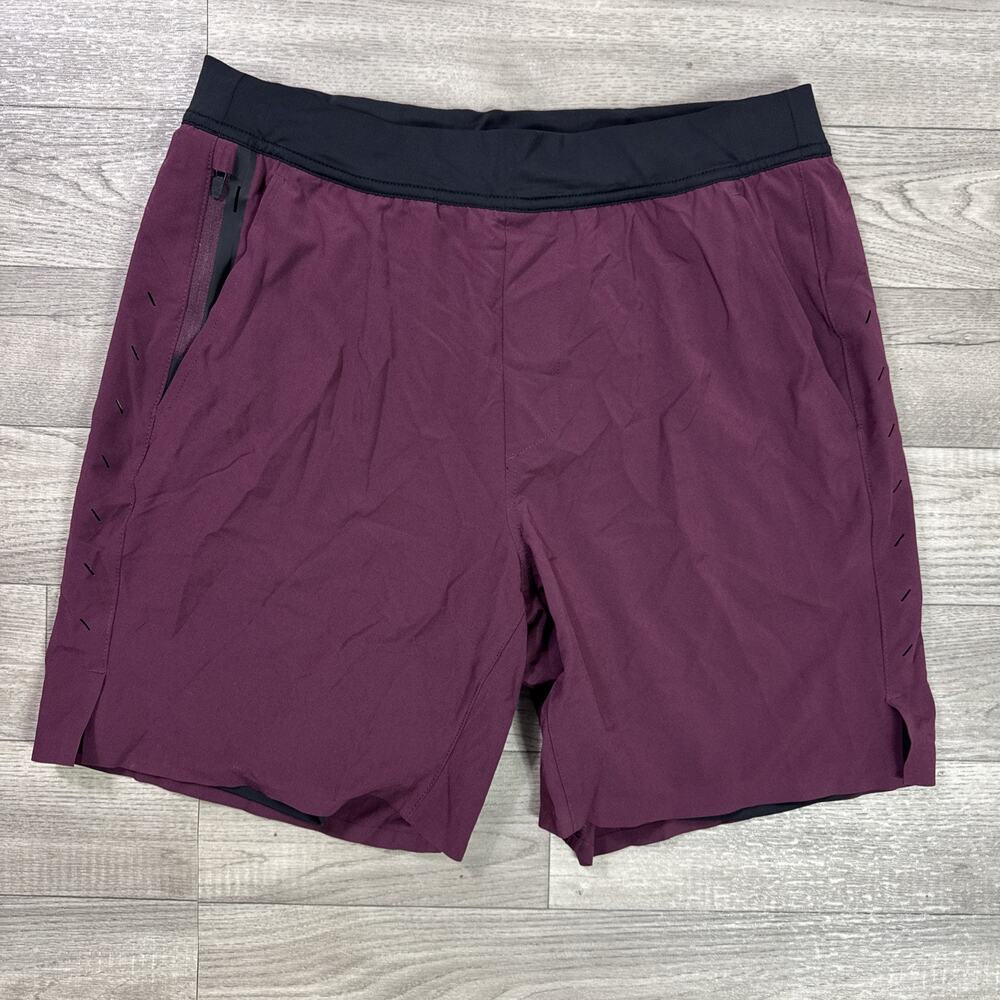Ten Thousand The Interval Lined Shorts 7" Inseam Pull On Maroon Black sz M